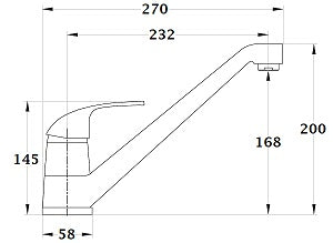 Grifo de cocina caño bajo fundido FANGO inox cepillado - Image 3
