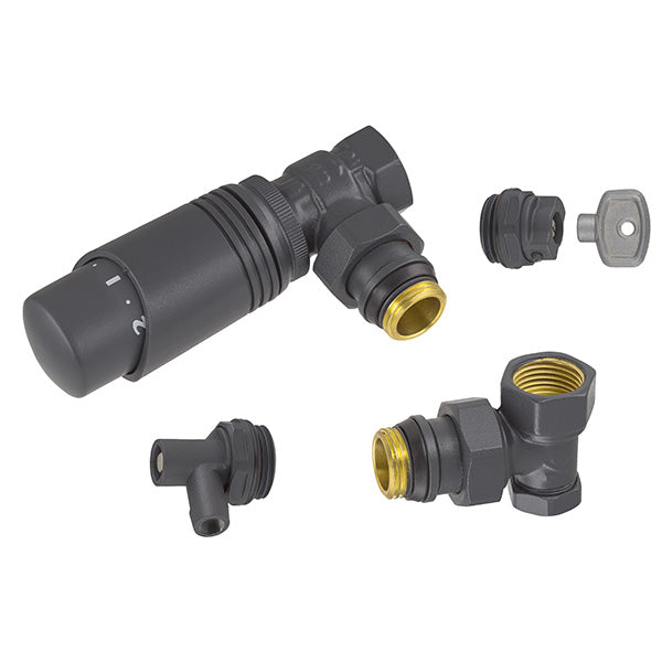 Kit completo válvula termostática para radiador antracita