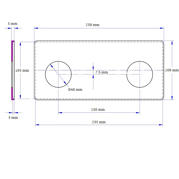 Placa doble ABS cromada - Image 4